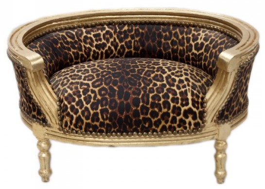 Casa Padrino baroques Chiens & Chats Canapé Leopard / Chien d'or Chambres Cat Bed