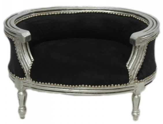 Baroque chiens et chats Canapé Noir / Argent Dog Bed & Cat Bed