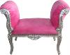 Casa Padrino selles baroque Rose / Argent - Banc tabouret - mobilier - meuble baroque