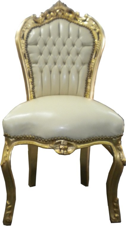 Président Casa Padrino baroque Dîner Crème / Or - Meubles Chaise