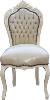 Président Casa Padrino baroque Dîner Creme cuir regard / crème - style antique meubles chaise