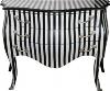 Casa Padrino commode baroque Noir / White Stripes 122 cm avec des applications de métal d'argent