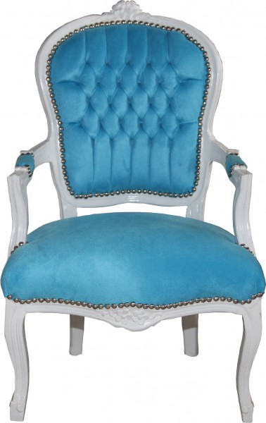 Casa Padrino baroque chaise salon bleu / blanc