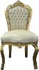 Président Casa Padrino baroque Dîner Crème / Or - Meubles Chaise