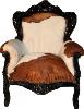 Casa Padrino baroque Fauteuil roi de vache / brun - vachette