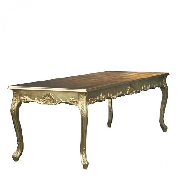 Casa Padrino table à manger baroque Or 140cm - table à manger - meubles de style antique