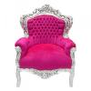 Casa Padrino baroque Fauteuil "King" Pink / argent meubles de style antique