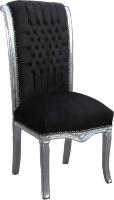 Casa Padrino baroque chaise haute pour table de retour Noir / Argent - des meubles de haute Fauteuil