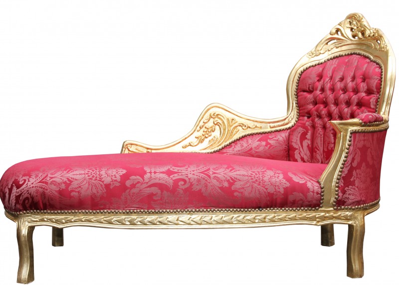  Casa Padrino chaise baroque Bordeaux Motif / Or Mod2 - Meubles baroque