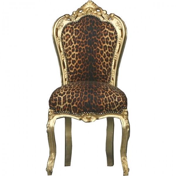 Casa Padrino baroque Dîner chaise léopard / or - Meubles baroque