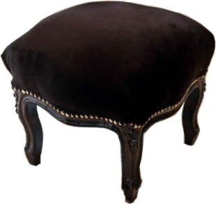 Casa Padrino baroque ottoman Noir / Noir - Meubles antiques - Tabouret