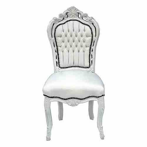 Casa Padrino baroque Dîner président blanc / cuir blanc meubles de style antique regard