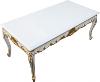 Casa Padrino baroque Table basse Blanc / Or 120 x 60 cm Mod2 - look antique