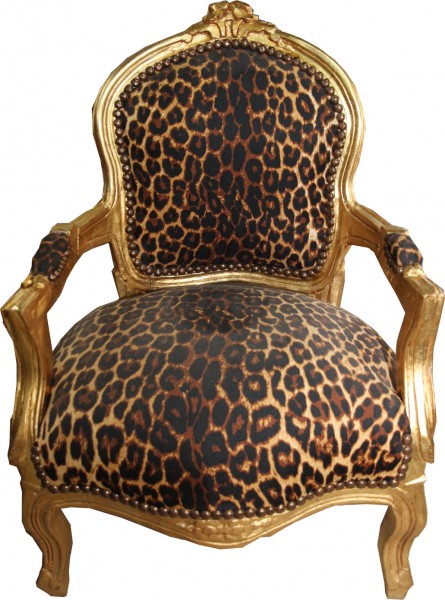 Casa Padrino baroque chaise Leopard / Or - Fauteuil - Meubles antiques