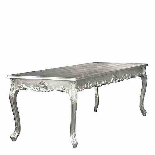 Casa Padrino table à manger baroque Argent 160cm - table à manger - meubles de style antique