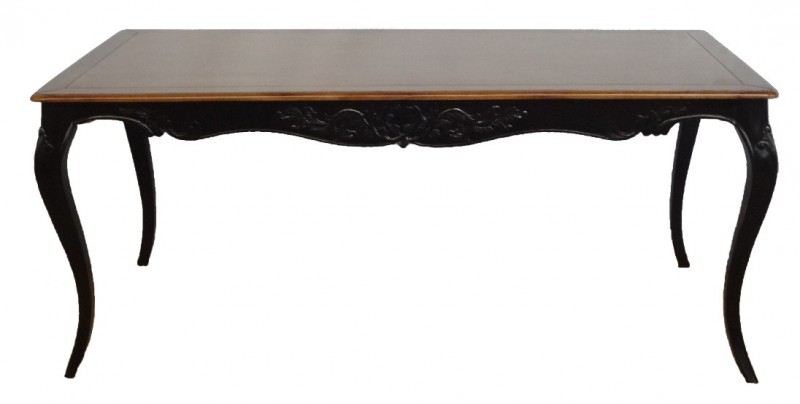 Casa Padrino table à manger baroque anciennes / couleurs de bois noir acajou 180 cm - Table