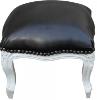 Marchepied Casa Padrino baroque cuir noir oeil / blanc - meubles anciens - Tabouret