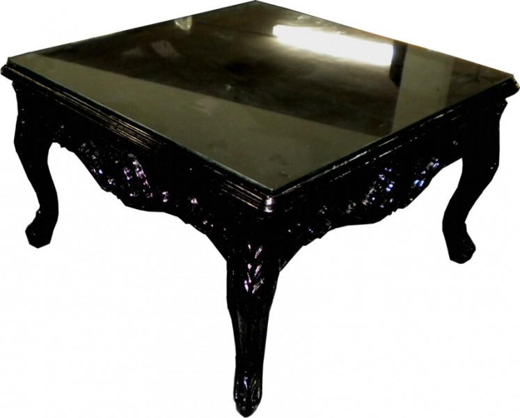 Casa Padrino table basse baroque Noir 80 x 80 cm - table basse - Meubles baroque