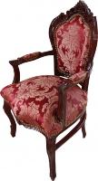 Casa Padrino baroque salle à manger chaise avec accoudoirs Bordeaux / Marron Rouge