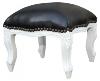 Marchepied Casa Padrino baroque cuir noir oeil / blanc - meubles anciens - Tabouret