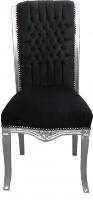 Casa Padrino baroque chaise haute pour table de retour Noir / Argent - des meubles de haute Fauteuil