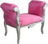 Casa Padrino selles baroque Rose / Argent - Banc tabouret - mobilier - meuble baroque