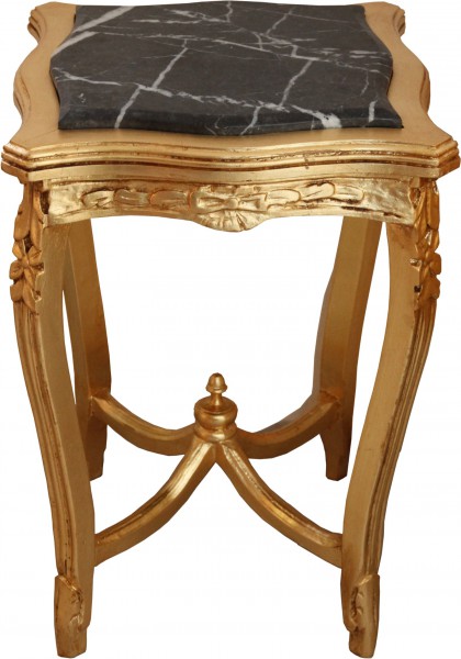 Table Casa Padrino baroque avec dessus en marbre Gold Square Mod W20 60 x 42 cm - Antique style