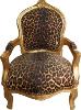 Casa Padrino baroque chaise Leopard / Or - Fauteuil - Meubles antiques