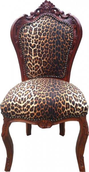 Casa Padrino baroque Dîner chaise léopard / brun - Meubles baroque