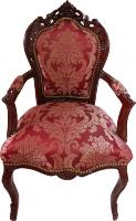 Casa Padrino baroque salle à manger chaise avec accoudoirs Bordeaux / Marron Rouge
