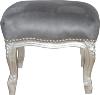 Casa Padrino baroque ottoman Gris / Argent - Meubles antiques - Tabouret