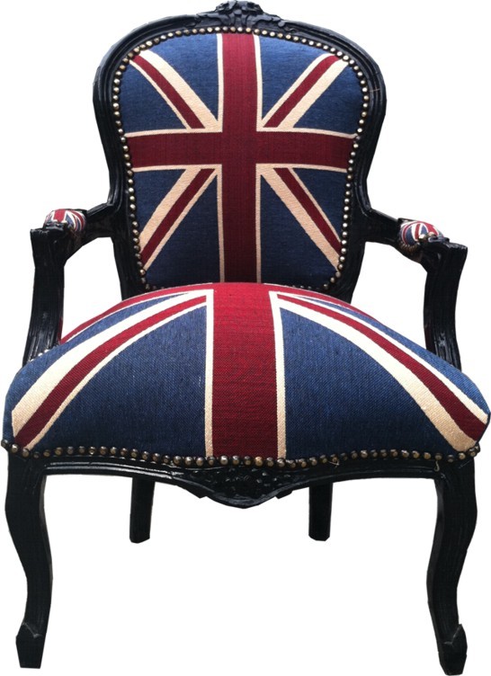 Casa Padrino chaise baroque salon Union Jack Conception / Noir