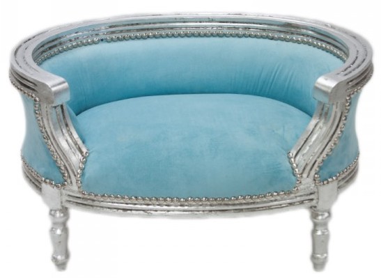 Baroque chiens et chats Canapé Bleu Clair / Argent Dog Bed & Cat Bed