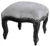 Casa Padrino baroque ottoman Gris / Noir - Meubles antiques - Tabouret