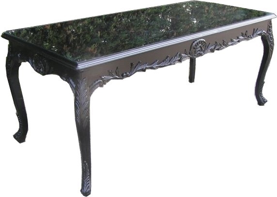 Casa Padrino table à manger baroque Noir 200cm - table à manger - meubles de style antique