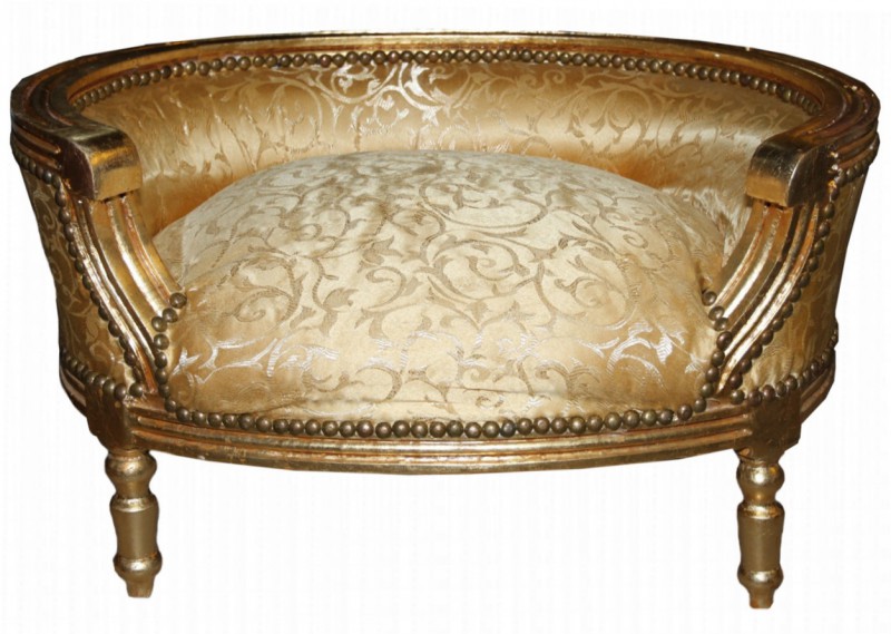 Baroque chiens et chats Canapé  Motif Or / Or Dog Bed & Cat Bed