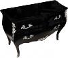 Casa Padrino commode baroque noir 120 cm avec des applications de métal argent